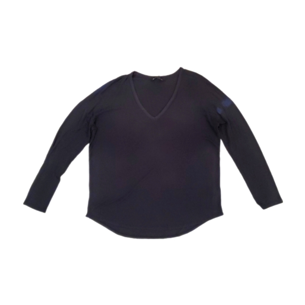 Athleta Women's Black Cloudlight‎ Oversized V-Neck Long Sleeve T-Shirt Large
